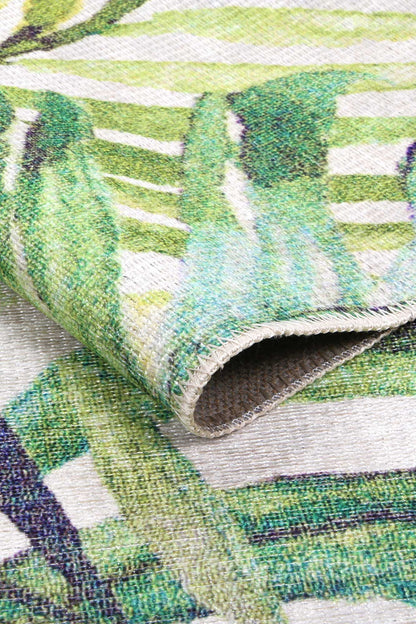 Wild Borneo Green Washable Rug - VITAL 1090-00