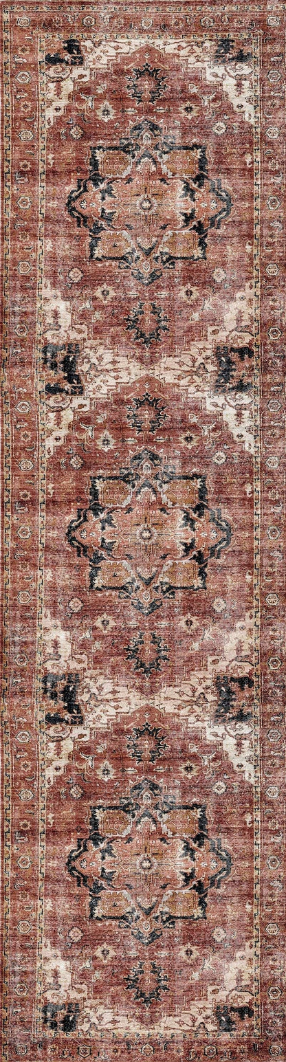 Distressed Vintage Cezanne Terracotta Runner - VITAL 2244-01
