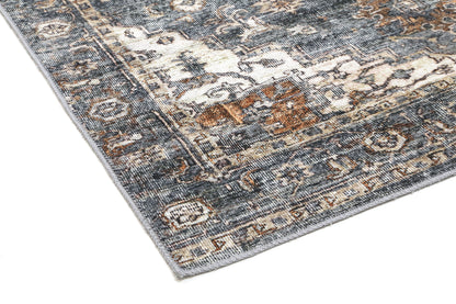 Distressed Vintage Cezanne Rabbit Gray Inca Gold Area Rug - VITAL 2244-04