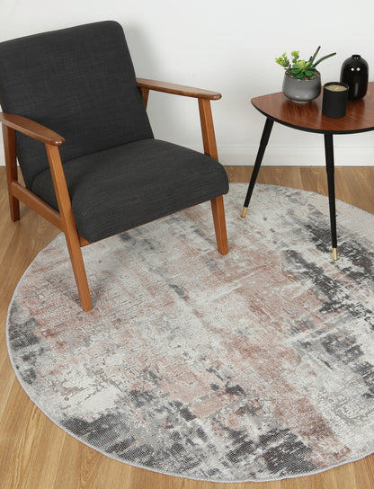 Abstract Twilight Ash Round Rug - VITAL 2286-02