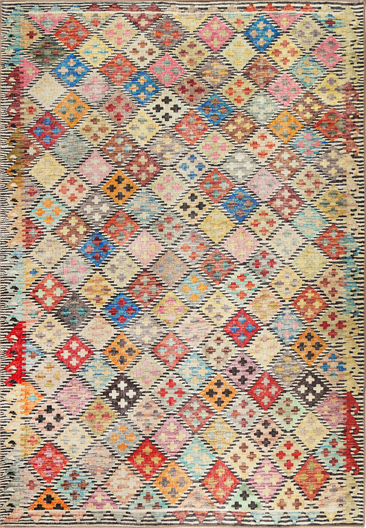 Diamond Vintage Multi Washable Rug - VITAL 2643-00