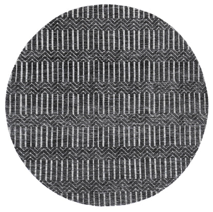 Amritsar Attari Charcoal & Beige Round Cotton Blend Rug