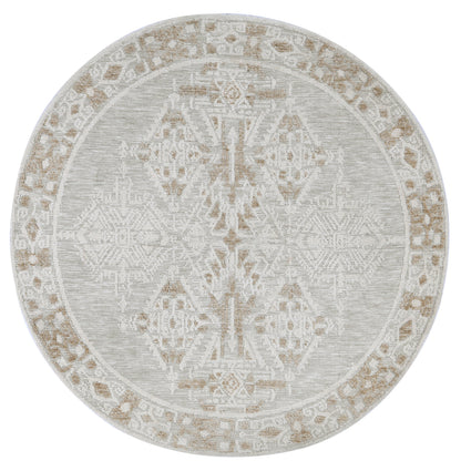 Amritsar Beas Cream Round Cotton Blend Rug
