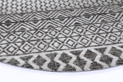 Amritsar Ramdass Grey Round Cotton Blend Rug