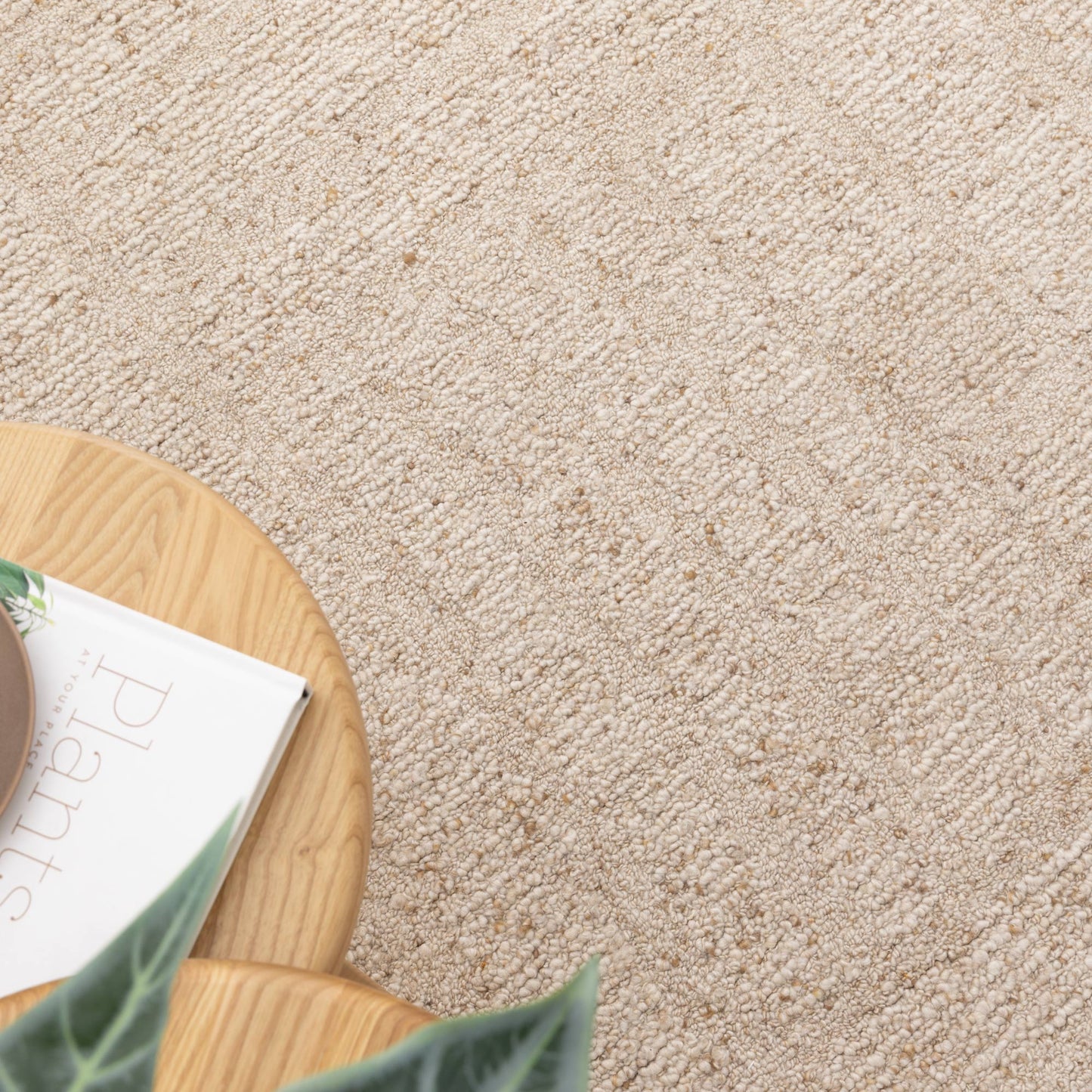 Seren Beige Modern Wool Rug