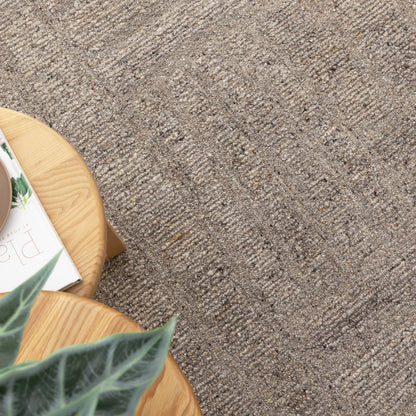 Seren Brown Grey Modern Wool Rug