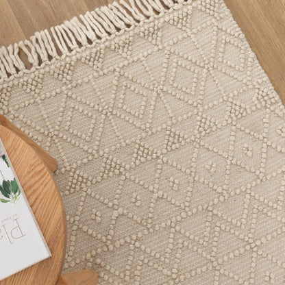 Diego Inca Beige Wool Rug - DIEG01
