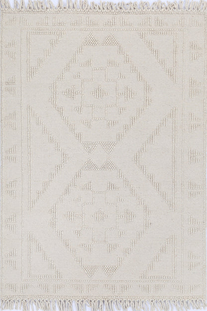 Diego Ornamental Beige Wool Rug - DIEG03