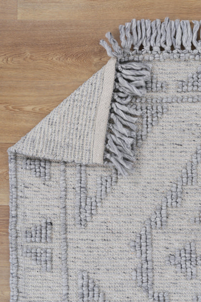 Diego Ornamental Grey Wool Rug - DIEG03