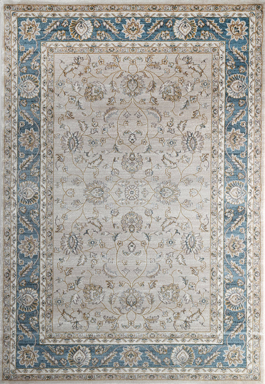 Prague Francesca Cream & Blue Traditional Rug