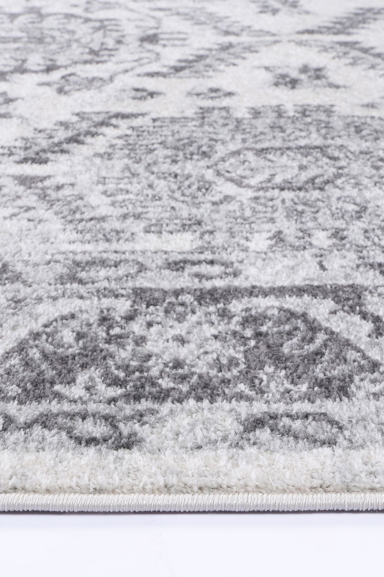 Ligures White Grey Traditional Rug