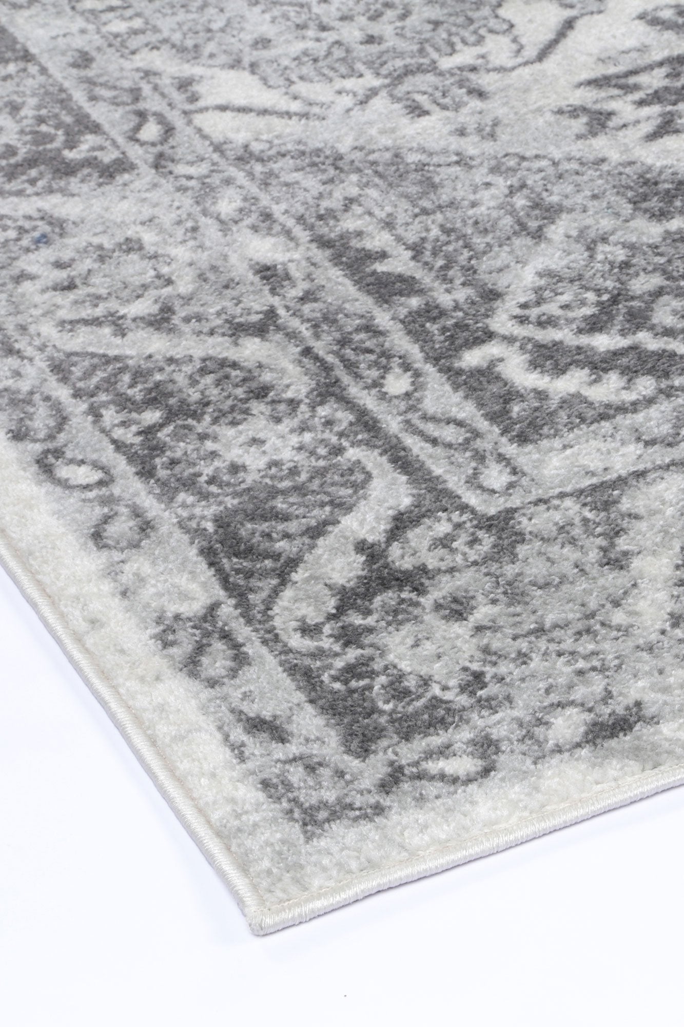 Ligures White Grey Traditional Rug