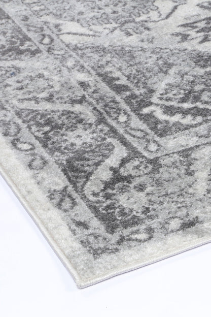 Ligures White Grey Traditional Rug