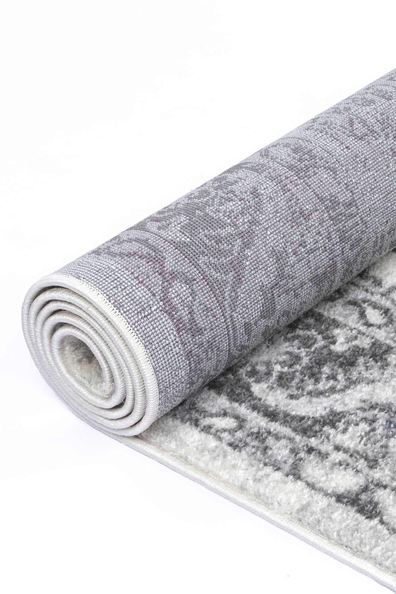 Ligures White Grey Traditional Rug