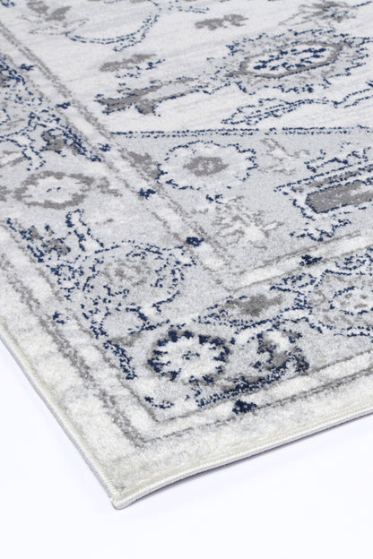 Ligures Grey White Rug