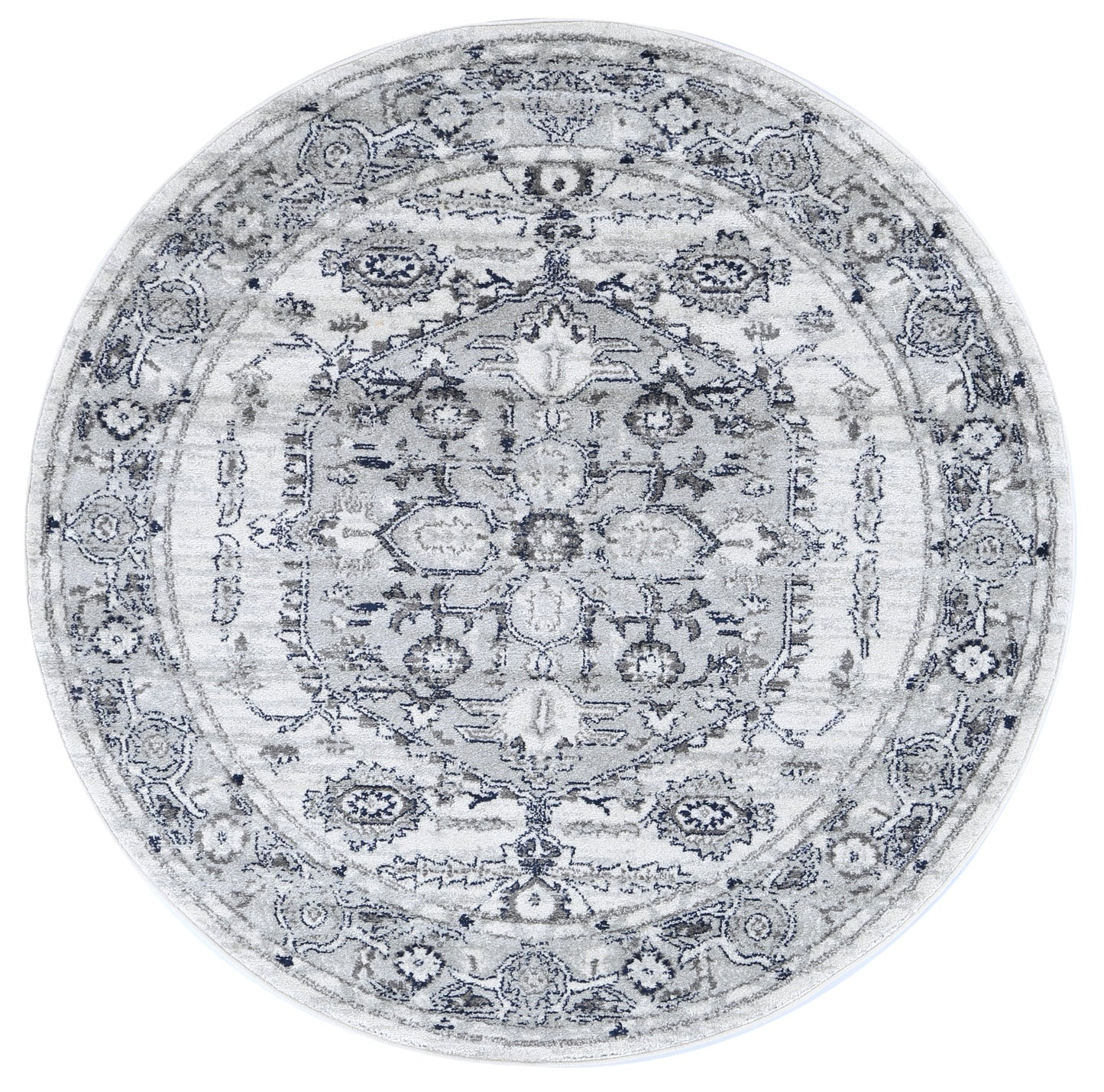 Ligures Grey White Rug