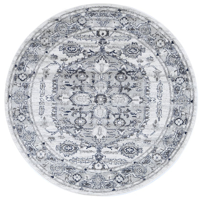 Ligures Grey White Rug