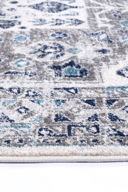 Provence Celts Cream Blue Traditional Rug - PROV14