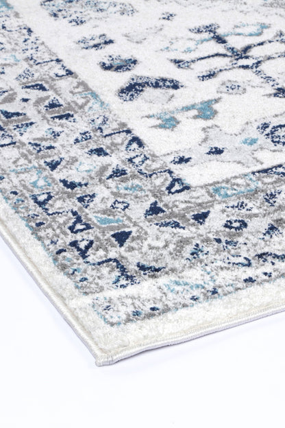 Ligures Cream Blue Traditional Rug