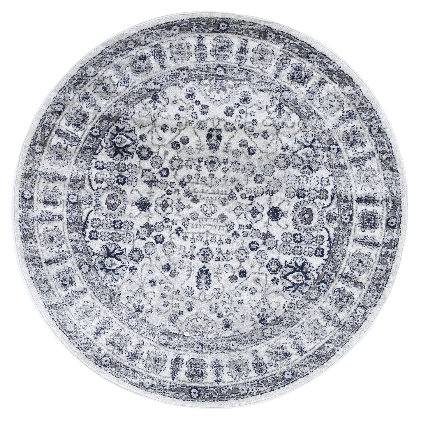 Ligures Navy Cream Traditional Rug