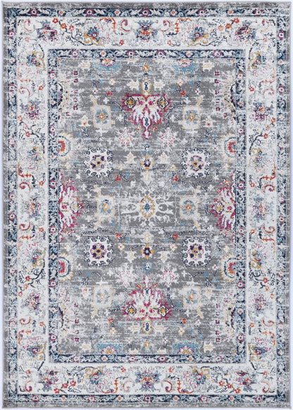 Ligures Grey Multi Traditional Rug