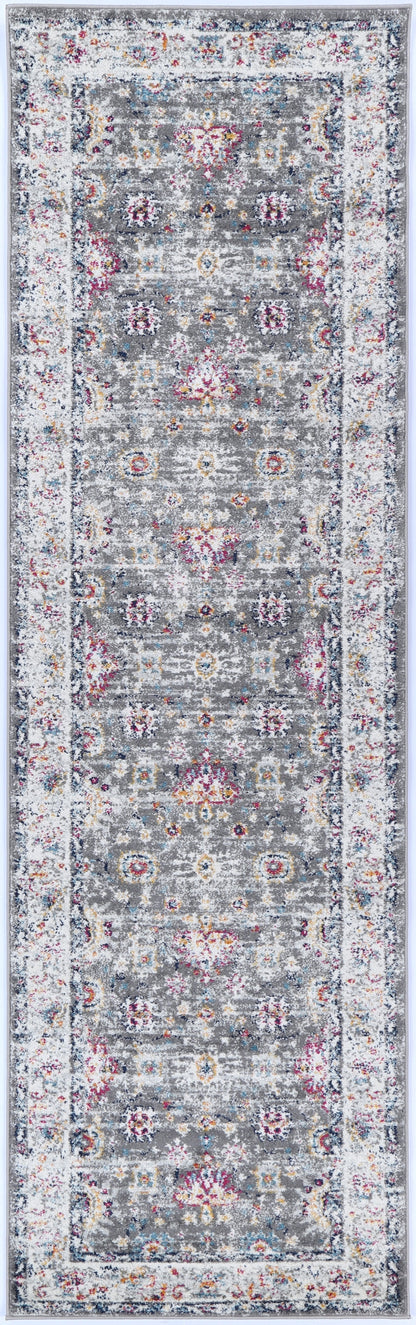 Ligures Grey Multi Traditional Rug