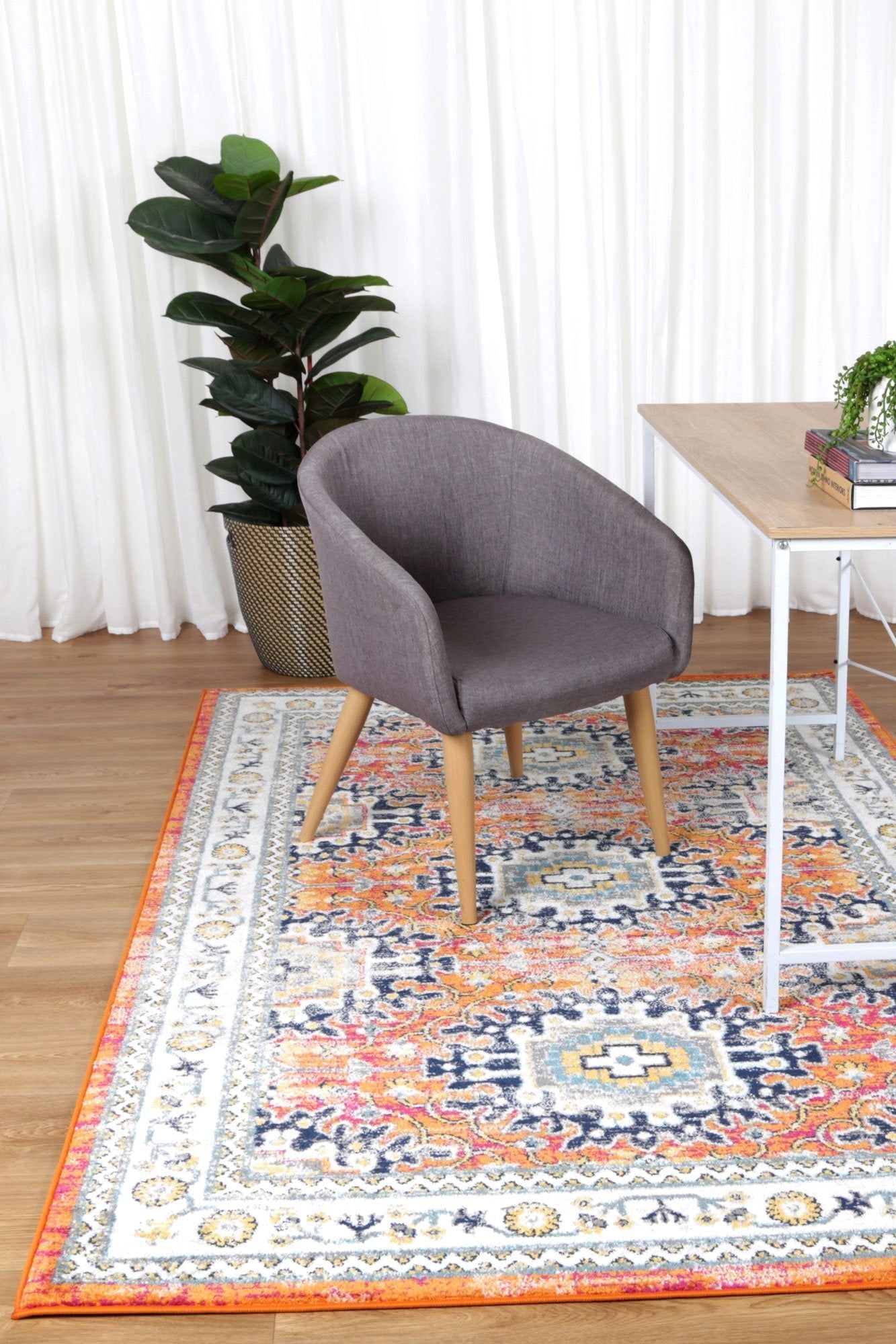 Ligures Rust Multi Traditional Rug