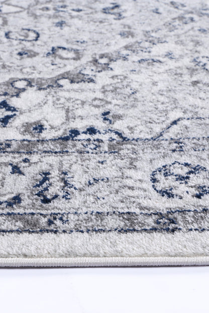 Provence Vallonnet Cream Navy Floral Rug - PROV23