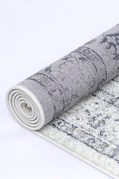 Provence Vallonnet Cream Navy Floral Rug - PROV23