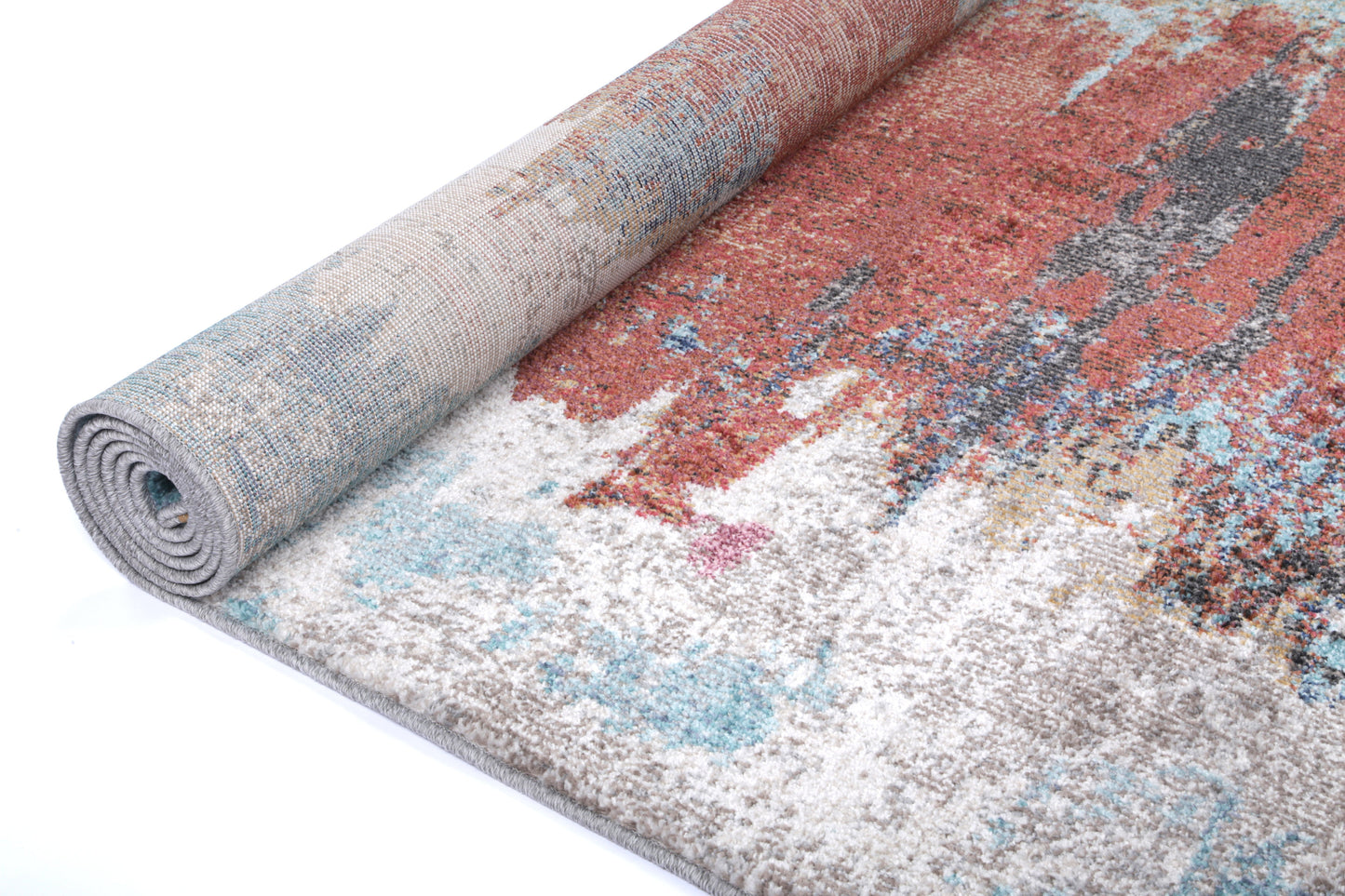 Salsa Jorge Blue & Terracotta Abstract Rug
