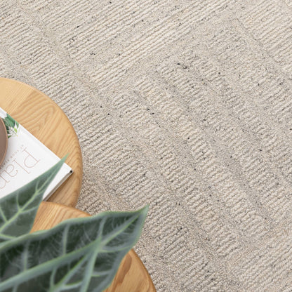 Seren Silver Modern Wool Rug
