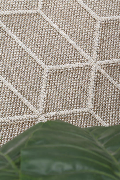 Vanuatu Maemae Beige Geometric Flatweave Rug