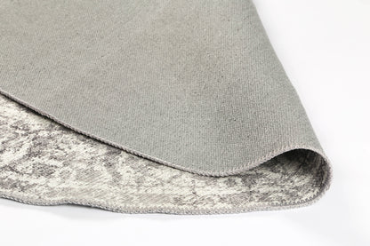Distressed Vintage Chilaz Grey Round Rug - VITAL 2085-04